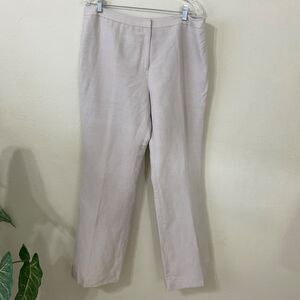 Tahari Trouser 55% linen Pant women’s size 14 Career Wide Leg Pants Lined